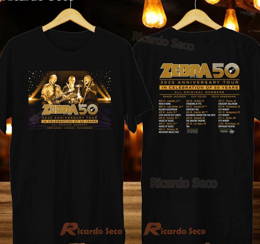 

Zebra Celebration 50 Years Anniversary Tour 2025 T-shirt, size S-4XL 4XL