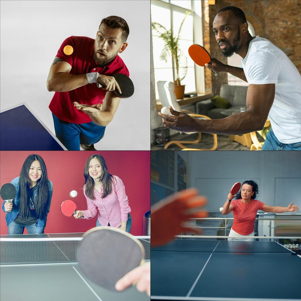 Double Fish Ping Pong Paddle Set of 6 Ping Pong Balls ITTF Approval Professional WTT with Retractable Ping Pong Carrying Storage Table Tennis Sets for