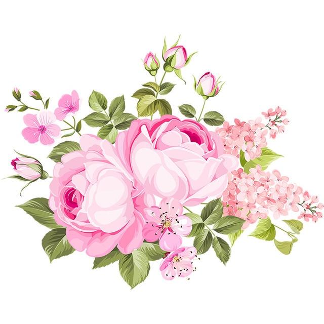 Trois Ratels Qcf4 aquarelle Bouquet fleur voiture autocollant vinyle Pvc décalcomanie pour maison chambre mur fenêtre porte réfrigérateur cuisine
