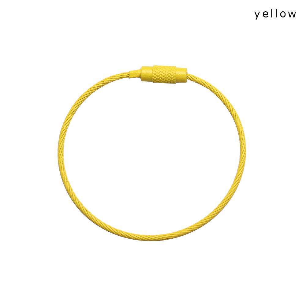 10pcs 1.5*150mm Holder Circle Loop Outdoor Camp Cable Wire Keychain Rope EDC Keyring Screw Lock