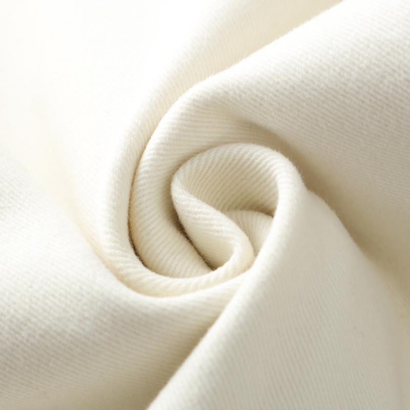 Women's Beige Fleece-Lined Jeans: Fall/Winter 2024 High-Waisted Slimming Pants, Narrow, Wide, Loose & Straight-Leg Styles