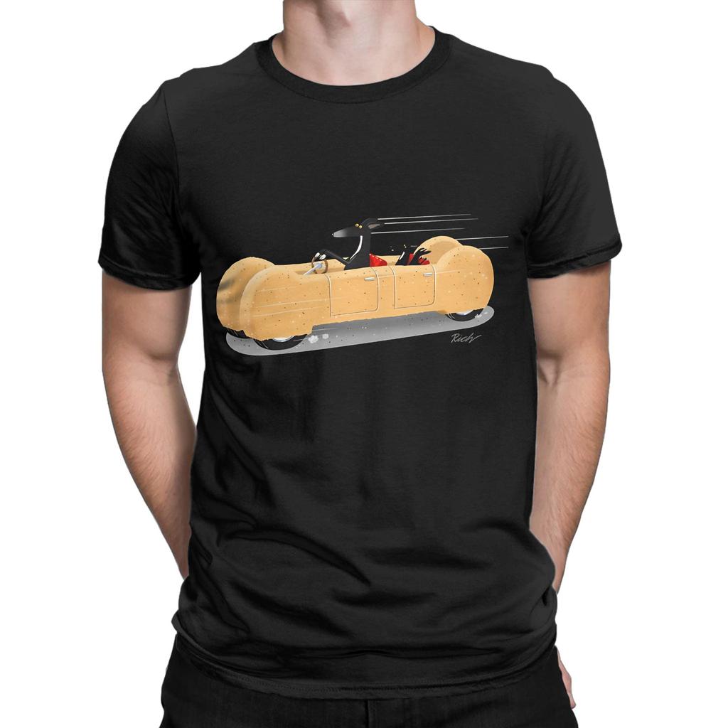 The Biscuitmobile Novelty 100% Cotton T-Shirt whippet Tees Tops For Men