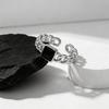 Men's Metal Open Ring,Black Square Enamel Chain Ring,Hip Hop Punk Jewelry Gift