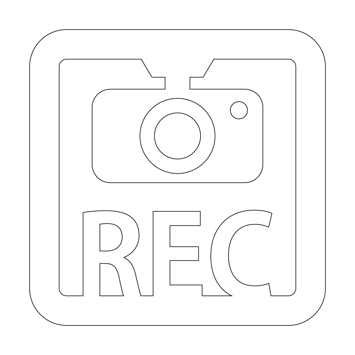 

SCS SIGN CUTTING STICKER Dash Sticker (Recording/Shooting/REC) Car Fuel Driving (Cutting Sticker/Sticker), Glossy Type 50mm белый