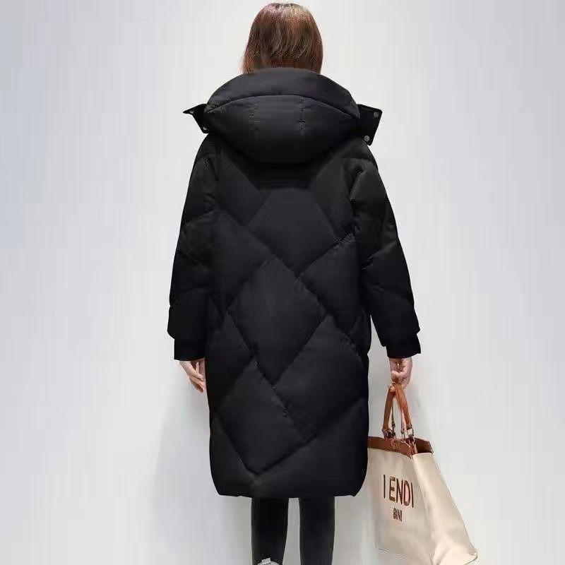 Women's Winter Jacket Korean Style Loose Long Cotton Coat  Plus Size Thickened Outwear
