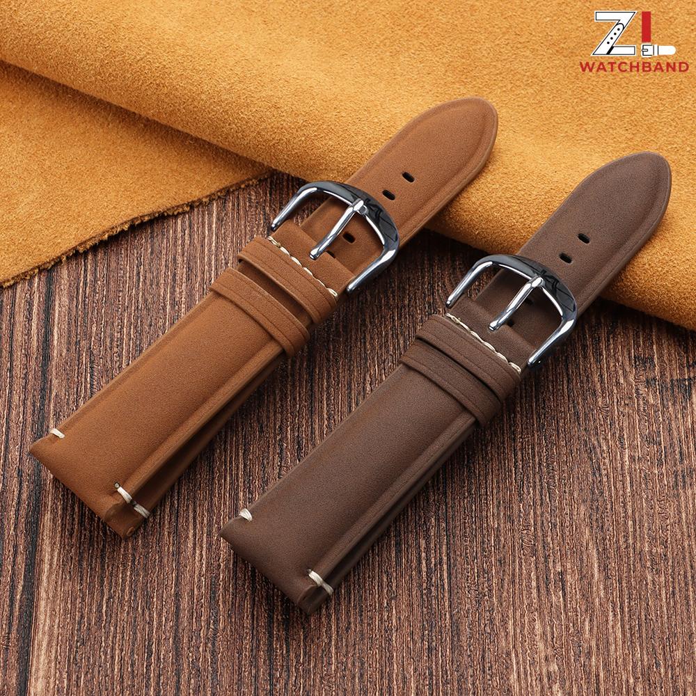 Vintage Matte Leather Watch Band 18mm 20mm 22mm 24mm Universal Bracelet for Rolex for Omega Replace Business Strap for Women Men