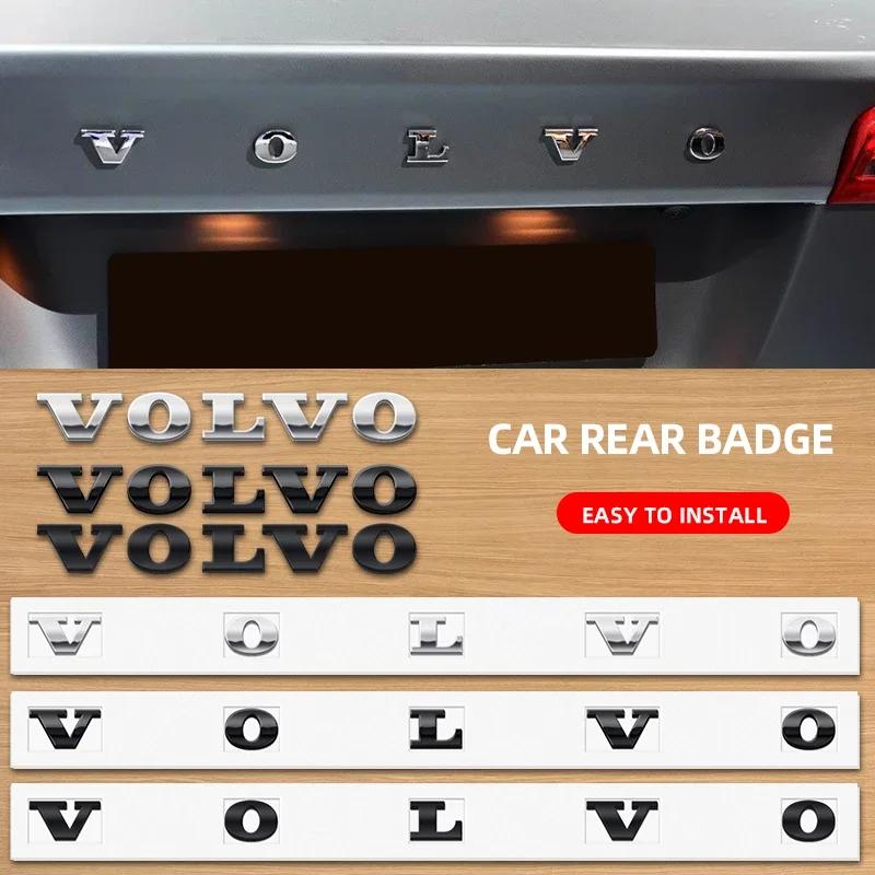 Bjz9 3D ABS Logo Letters Car Rear Trunk Badge Sticker For Volvo Xc60 Xc90 V40 V60 S60 V50 V90 S80 C40 XC40 V70 XC70 C30 C70 T5 T6
