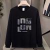 High-End Pure Cotton Men'S Trendy Long-Sleeved T-Shirt Bottoming Shirt Heavy Printing Men'S Clothing Simple And Versatile