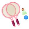 Children Badminton Racket Set Improve Coordination Tennis Rackets for Outdoor Backyard Games Pink