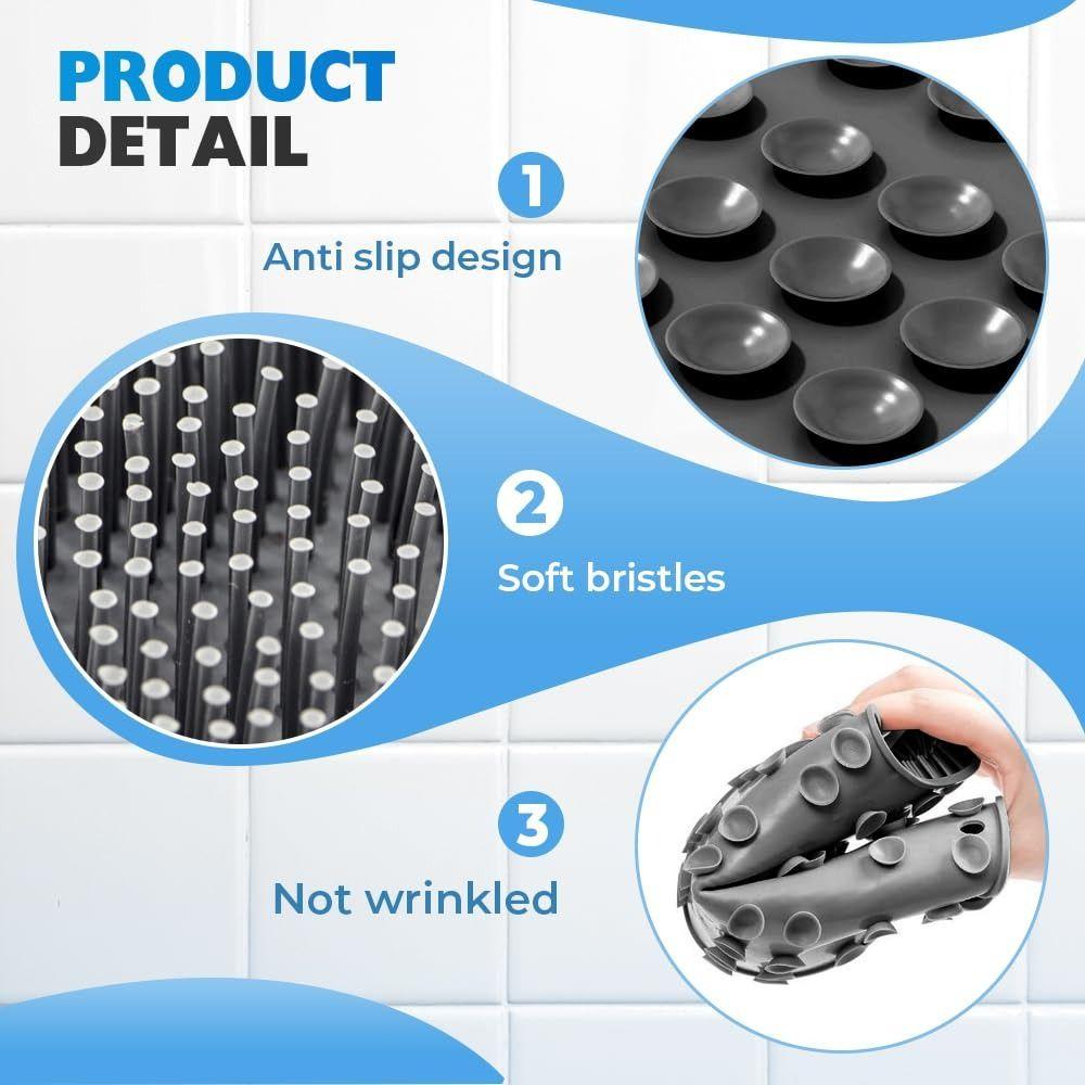 Exfoliation Silicone Foot Cleaning Massage Mat Non Slip Foot Scrubber Pad for Daily Bath Use