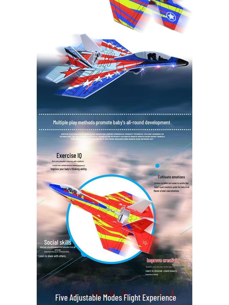 Electric USB Charging Hand-Launched Su-35 Su-27 Boomerang Glider Model Airplane