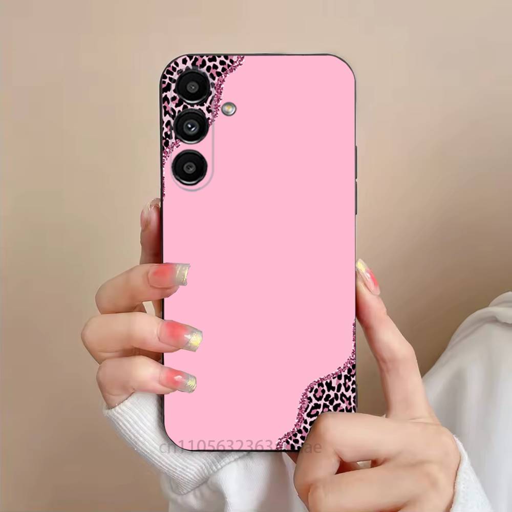 Leopard Pink Tiger Cool Phone Case For Samsung S25,24,21,22,23,S30,Ultra,S20,Plus,Fe,Lite,Note,S10,S9,Black Soft Shell