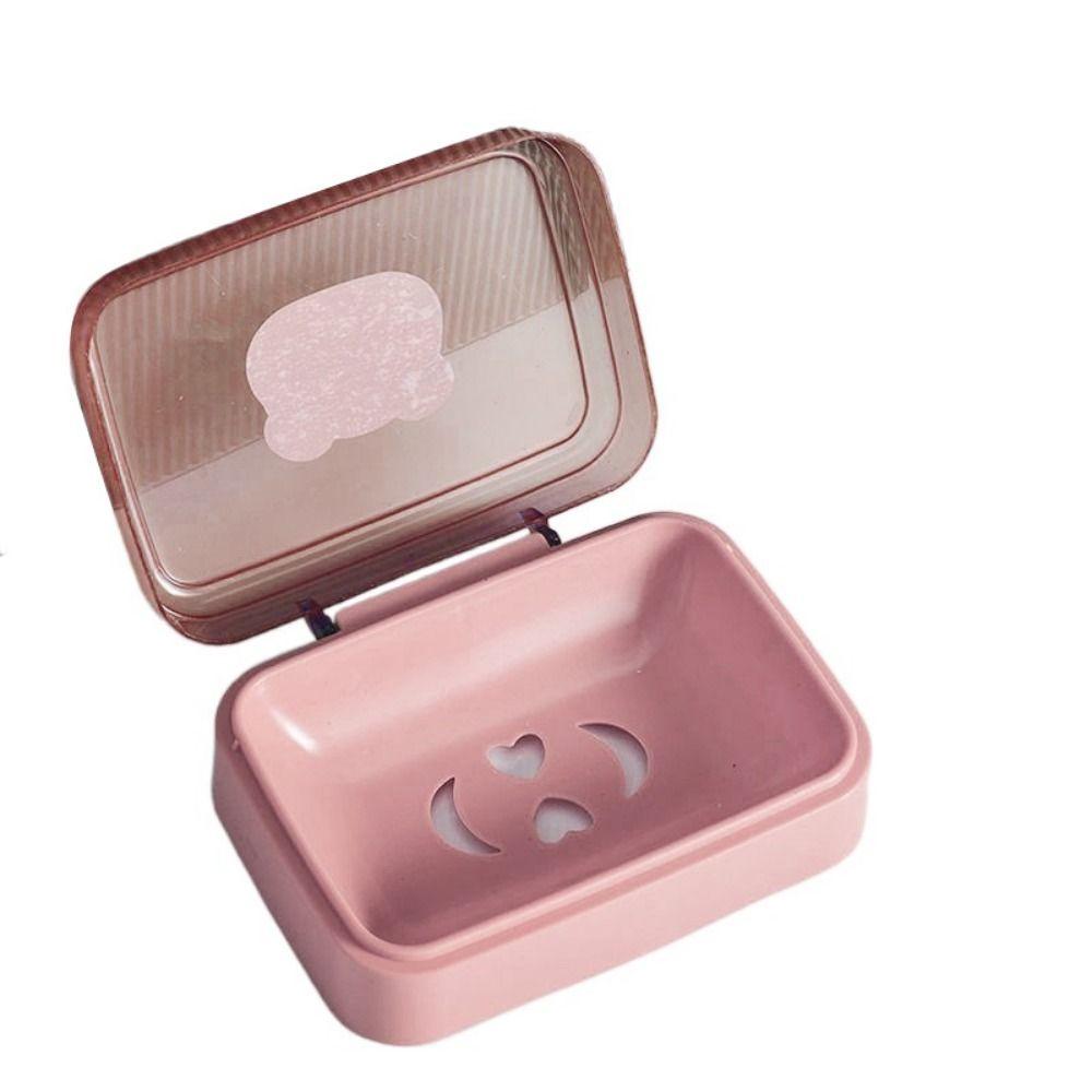 Plastic Clamshell Soap Box Cartoon Soap Container Soap Dish Soap Dish with Lid  for Home