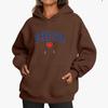 Hoodie mit tiefen Schultern und Ärmeln im Y2K-Stil, trendiger Fleecepullover mit Buchstaben-Liebes-Print für Herren und Damen