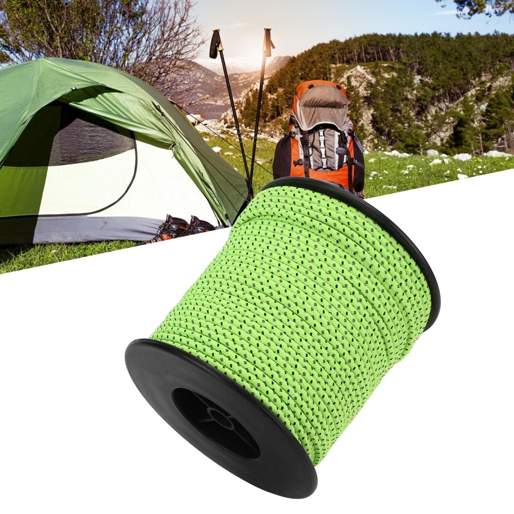Camping Rope Fluorescent Tent Reflective Cord for Outdoor Camping Hiking Tent 50m 164ft
