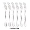 Luxury 6Pcs Dinner Fork Tableware Dinnerware 18/10 Stainless Steel Silverware Gold Kitchen Party Home Flatware Cutlery Set