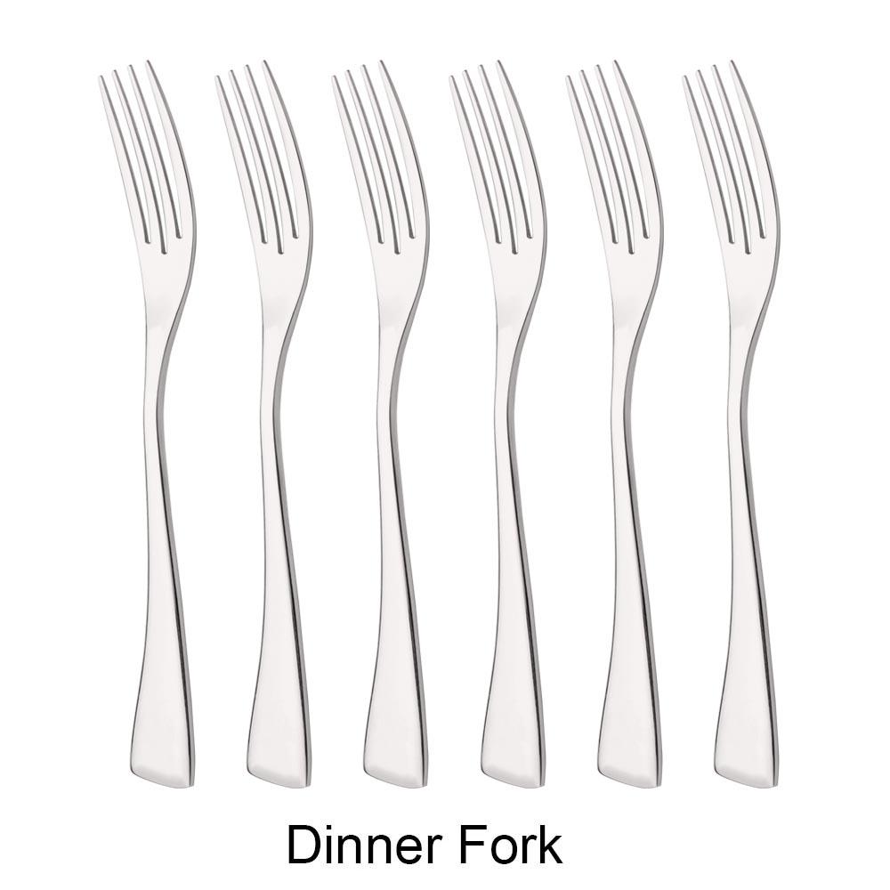 Luxury 6Pcs Dinner Fork Tableware Dinnerware 18/10 Stainless Steel Silverware Gold Kitchen Party Home Flatware Cutlery Set