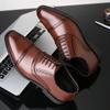 2024 Men Dress Shoes Leather Fashion Derby Shoes Classic Casual Business Wedding Footwear Lace-up British Style Male Formal Shoe