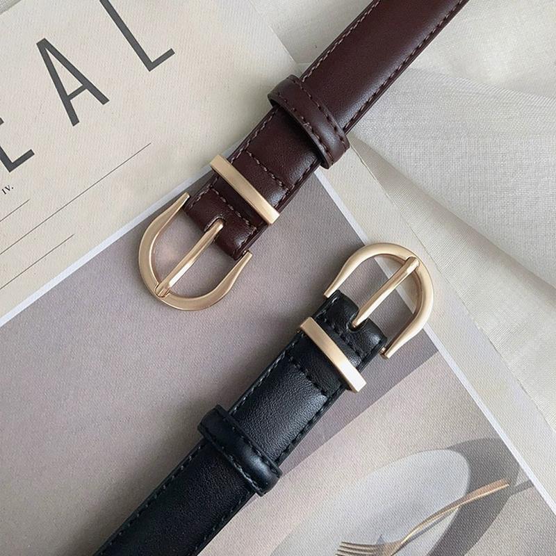 Ladies belt decoration simple and versatile jeans fashion high-grade belt Brown  new Korean version of the belt