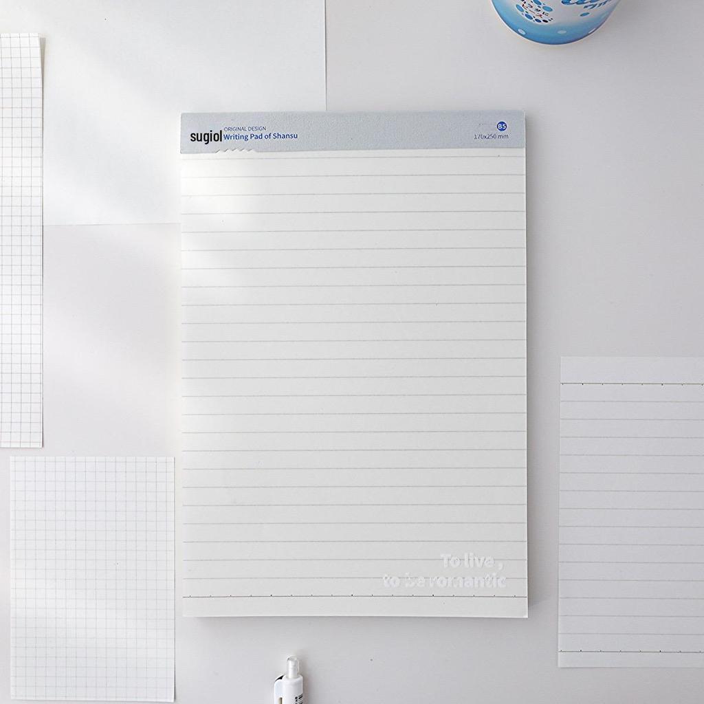 Modrý smrk Minimalistický výklopný zápisník: Studijní poznámkový blok s linkami, mřížkou a prázdnými stránkami, který lze odtrhnout.