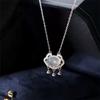 Chinese Style Xiangyun Longevity Lock Pendant Necklace Clavicle Chain Zircon Necklace Jewelry Gift