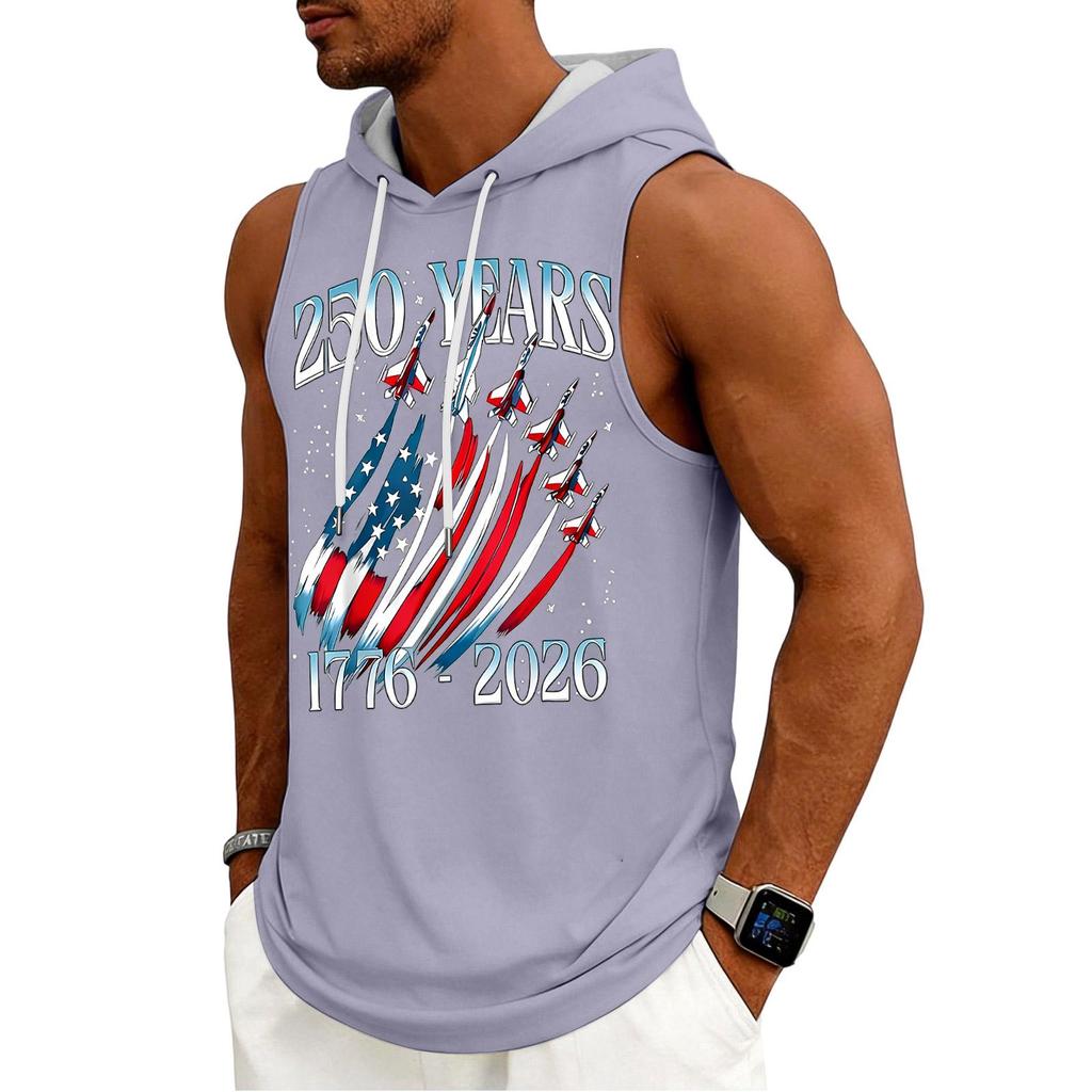 Men's Tank Top Gym Sleeveless Hoodie Shirt Washed Sports Muscle Shirts Fitness Vest With Hood