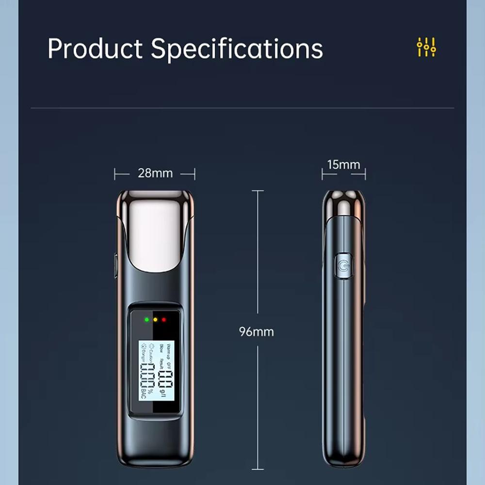 LED High Precision Alcohol Tester Drunk Alarm Reminder Breath Non-contact Professional Breathalyzer Alcohol Meter Analyzer