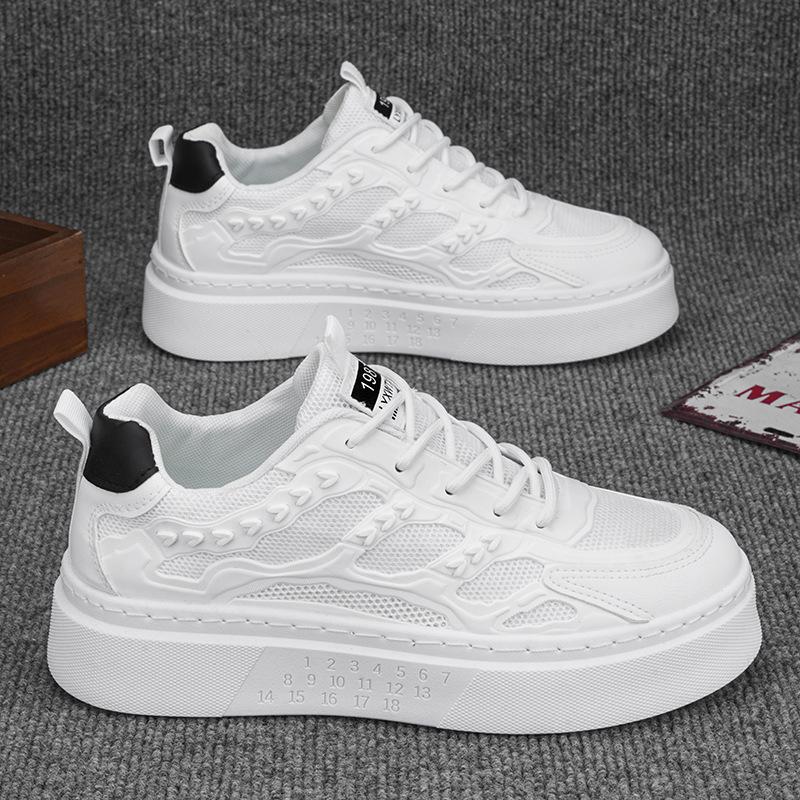 Men'S Shoes Autumn Breathable Canvas Shoes Men'S Trend Platform White Shoes Sports And Leisure Board Shoes Trendy Shoes