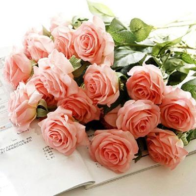 10 Pcs Artificial Latex Rose Flowers Wedding Party Office Table Bouquet Home Decor