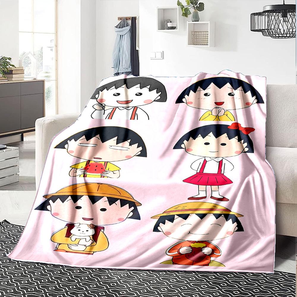 1pc Chibi Characters Collection Flannel Blanket,Ultra Soft Warm Plush Throw for Home Bedroom Bed Sofa Cover Camping Picnic Gift Y7245