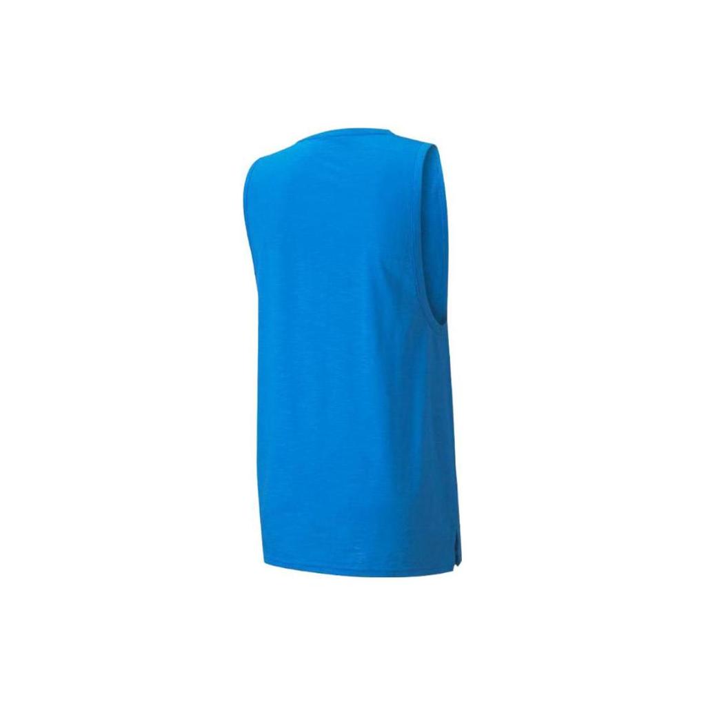 Puma Solid Color Logo Print Reflective Training Sleeveless Vest Men Tops Blue 519445-03