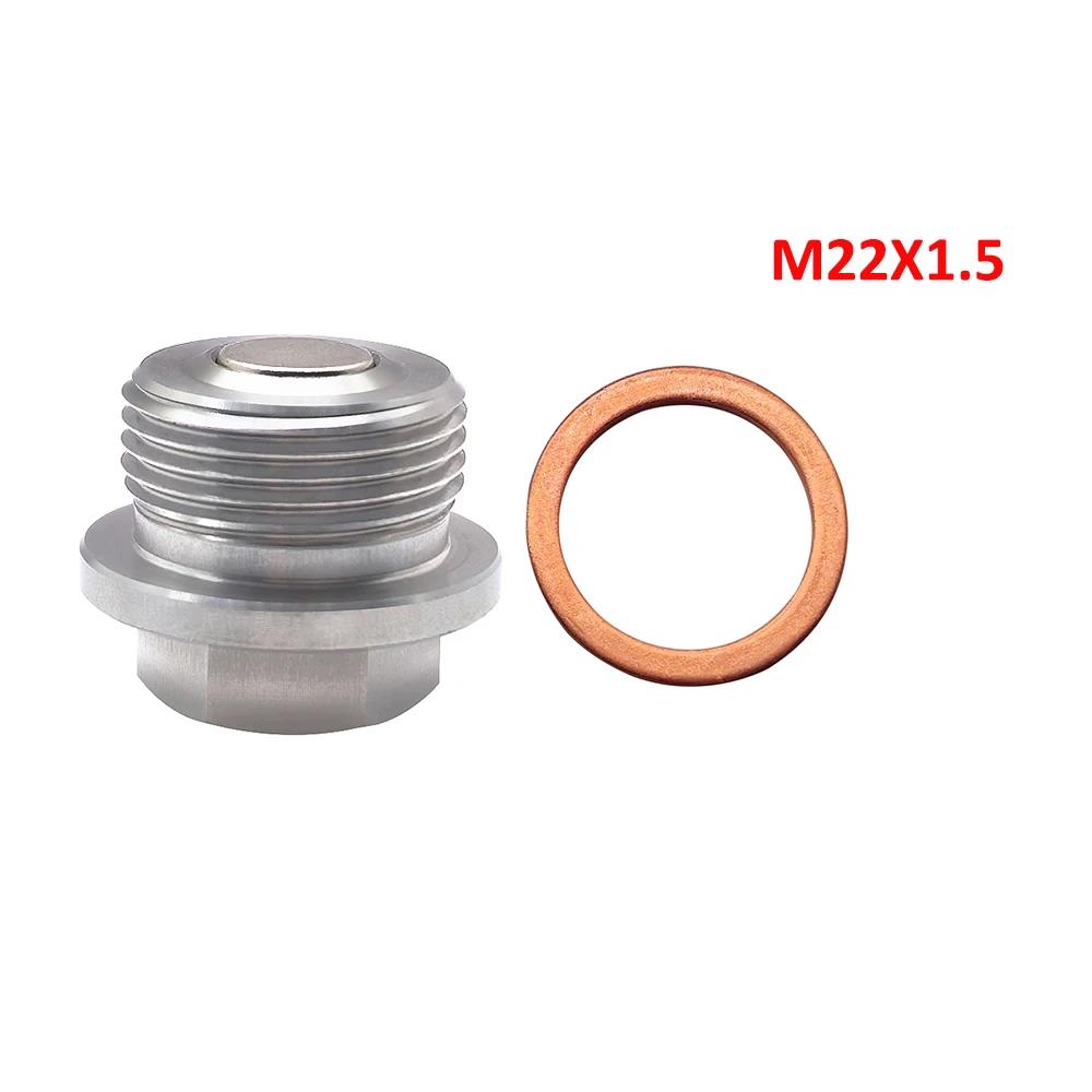 Magnetic Oil Pan Drain Plug M10-M22 Stainless Steel with Strong Neodymium Magnet and Copper Washer for Car Engine Oil Drain Plugs 3