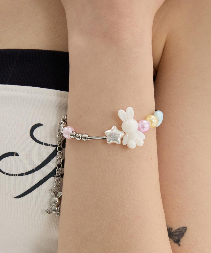 Vvv Pastel Bunny Star Chain Surgical Ball Bracelet