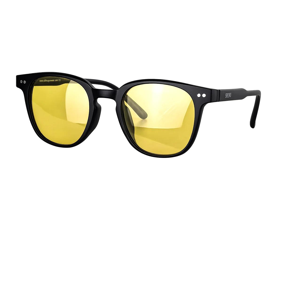 

SHINU Night Vision Glasses Man Night Driving Glasses Women 80% Blocking Blue Light Lenses for Office Working TR90 Eyewear