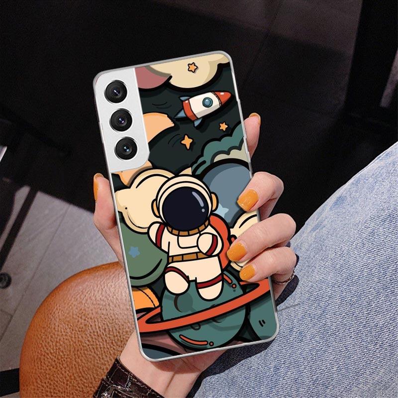 Cartoon Planet Astronaut Star Rocket Phnoe Case for Samsung Galaxy S26 S25 Edge S23 S24 Ultra S22 Plus S21 S20 FE Unique Cover S