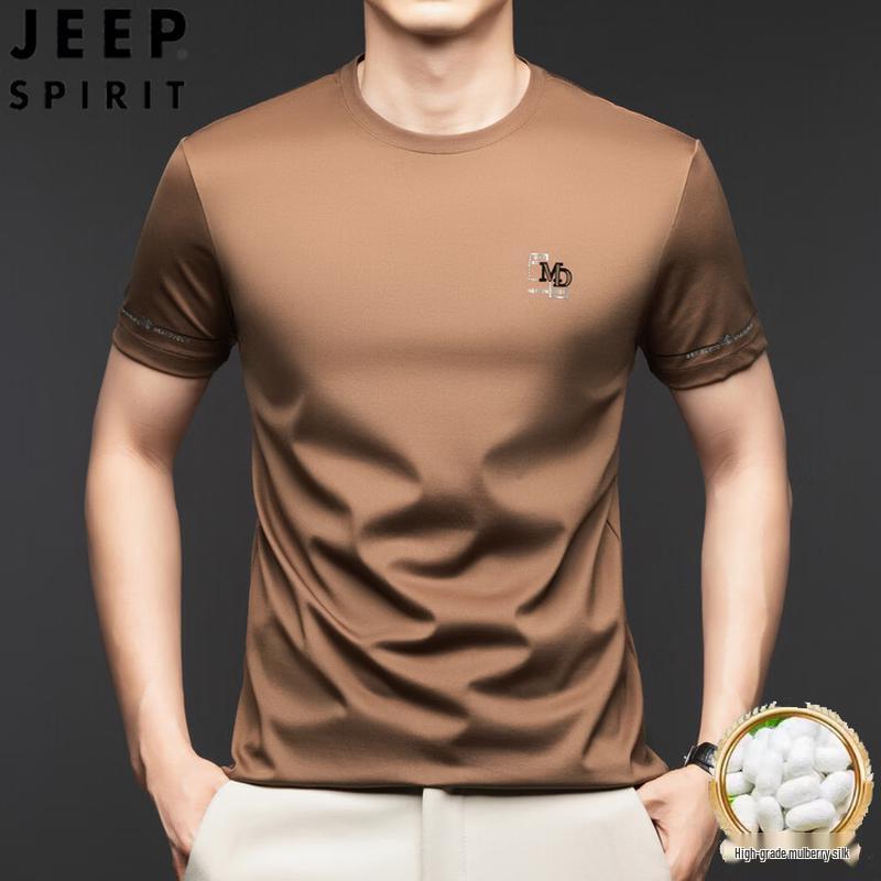 

Мужская футболка JEEP SPIRIT с круглым вырезом, коротким рукавом, из смесовой шелковой ткани XL