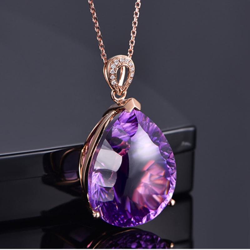BELLA BOX Luxury Drop Shaped Large Pendant Women's Fashion Clavicle Chain Fine Jewelry New Trendy