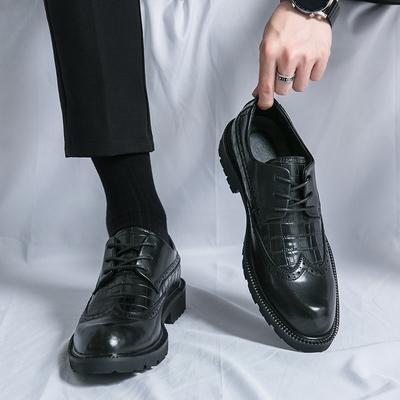 Módní černé kožené boty pro muže Oxfordsky Šněrovací Pánské Svatba Párty Kancelář Práce Elegantní Designová Značka Společenské boty pro muže