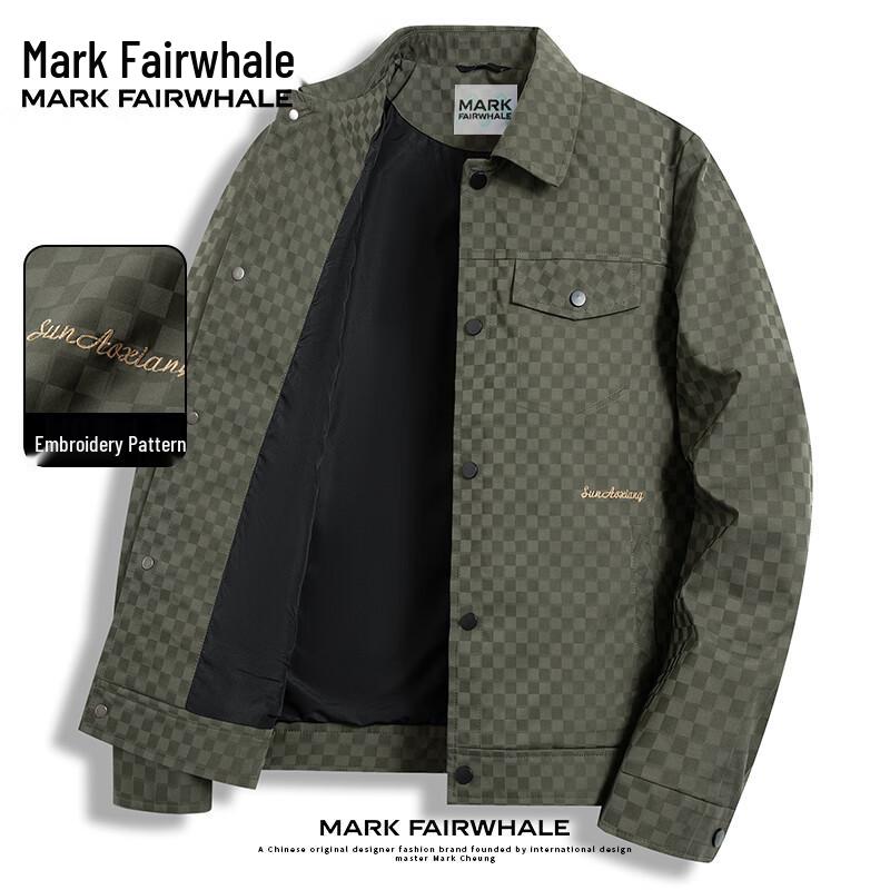 Mark Fairwhale Men's Checkered Lapel Casual Jacket