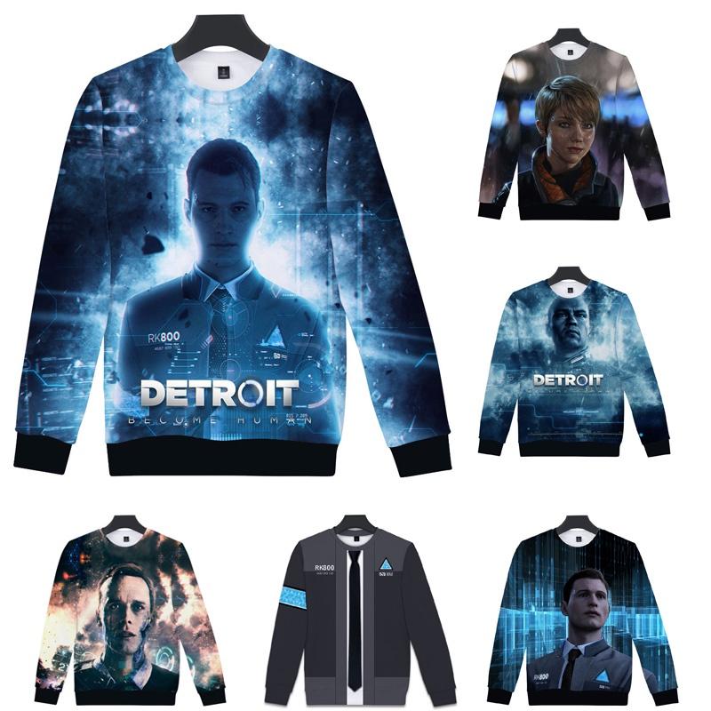 Premium Quality Detroit Become Human Connor Cosplay 3d Print Hoodie Sweater Costume