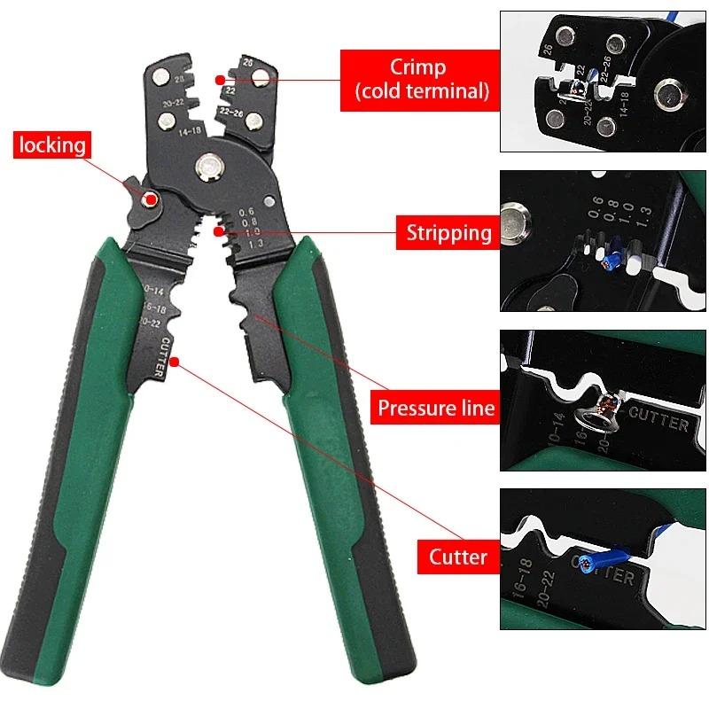 280Pcs Spade Crimp Terminal Connector Kit with 4-in-1 Wire Stripper Copper Contact Crimp Termination Insulated Cable Connectors