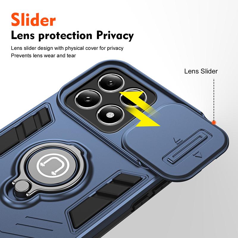 For Xiaomi 14T Slide Camera Lens Protector Armor Case For Xiaomi 14T Pro Magnetic Car Holder Phone Cover For Mi 14T Cases Coque