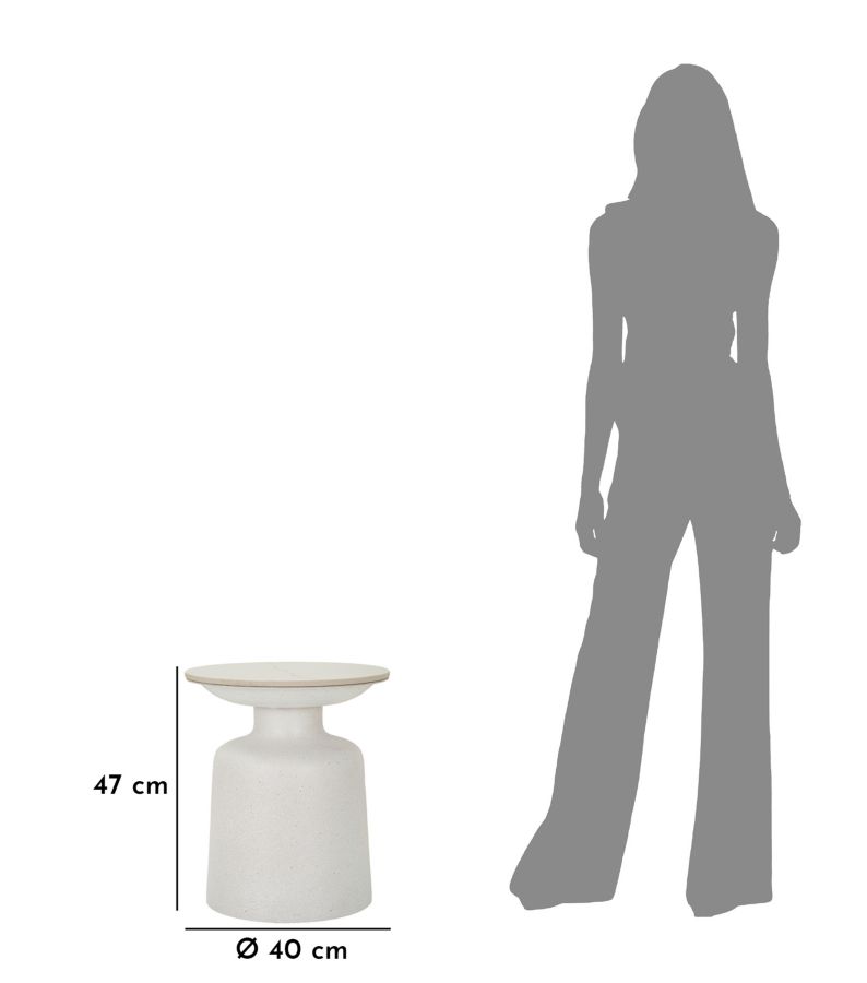 Table White Fush Cm Ø 40X47