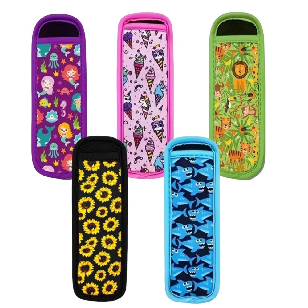 Popsicle Holders Bags Ice Pop Sleeves Neoprene Insulation Cover For Yogurt Tubes Freezer Juice Bars Colorful Insulator Sleeves