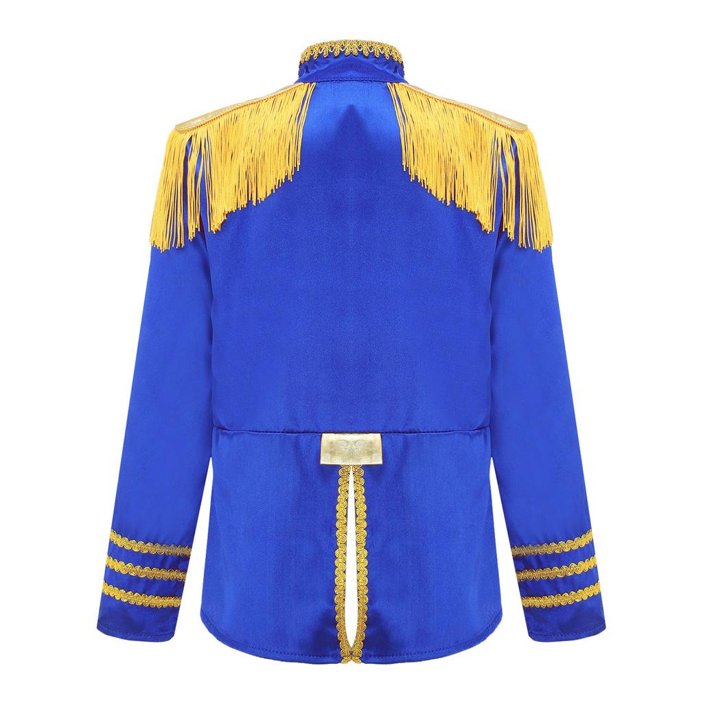 Kids Rock Band Cosplay Outfit - 1960s British Star Gold Lace Long Sleeve Shirt for Music Theme Party
