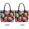  Colorful Easter Egg Pattern Tote Bag Large Capacity Casual Shoulder Bag for Daily Shopping Travel