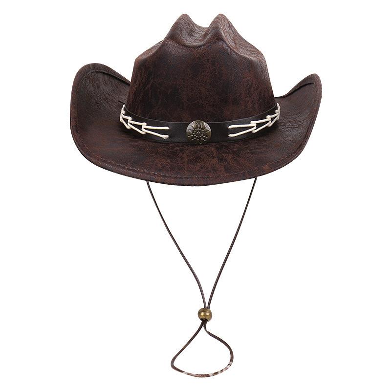 Western Cowboy Hat Outdoor Knight Show Sunscreen Hat Men's and Women's Travel Camping Fashion Suede Jazz Hat