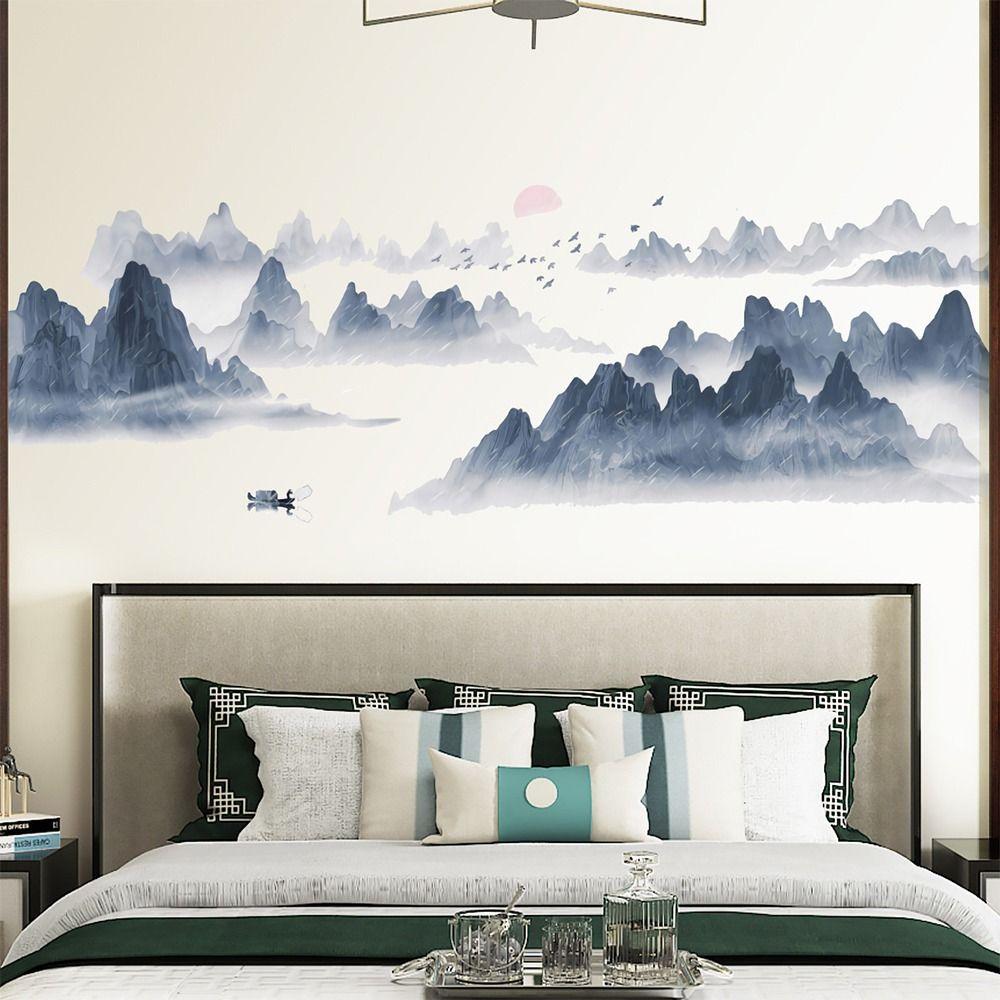 Big Size Landscape Painting Sticker Chinese Style Wallpaper  For Home Decoration