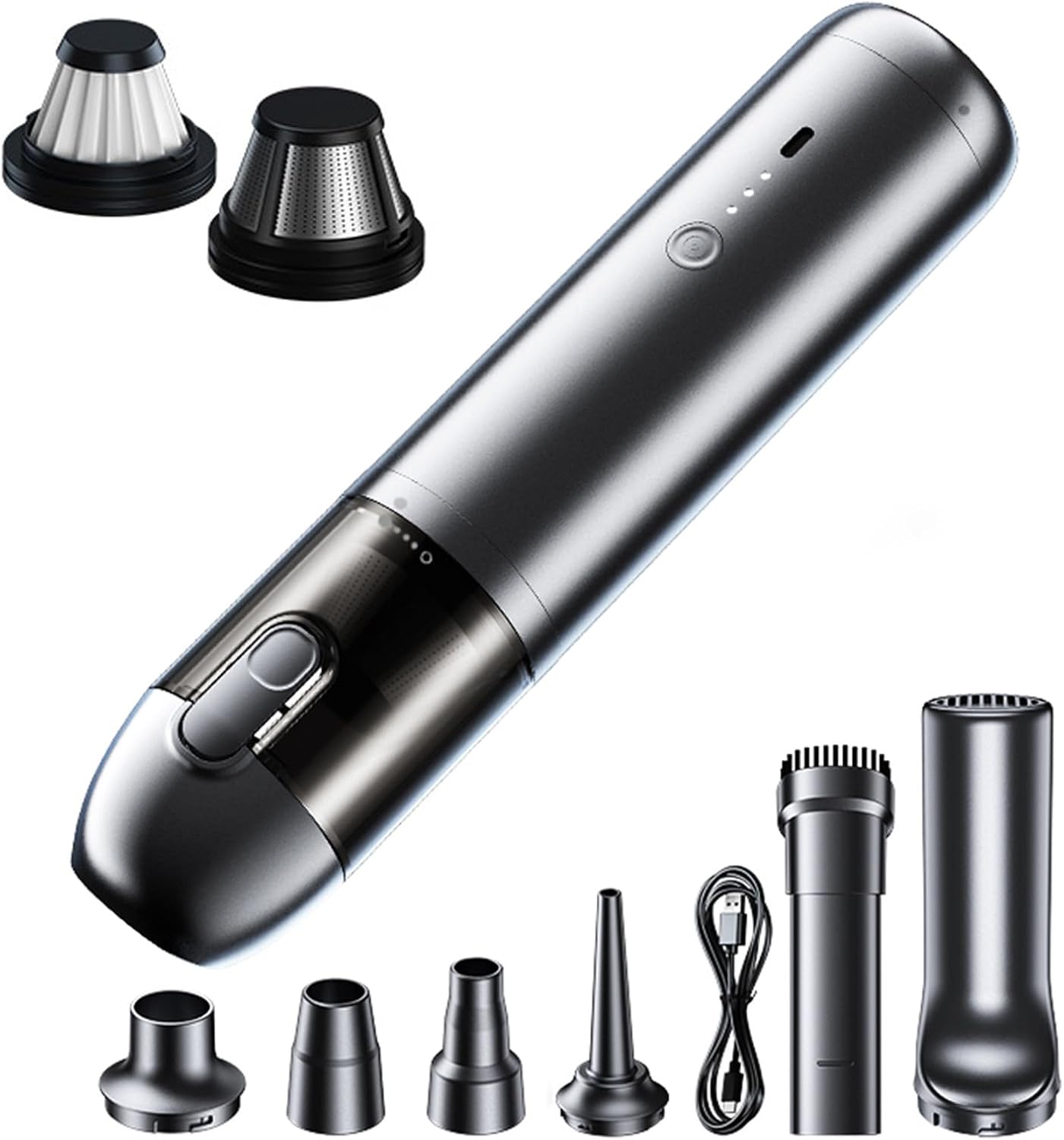 

Powerful 16000Pa Cordless Vacuum Cleaner with 6000mAh Battery and 108ml Dustbin for Home and Car Cleaning сірий