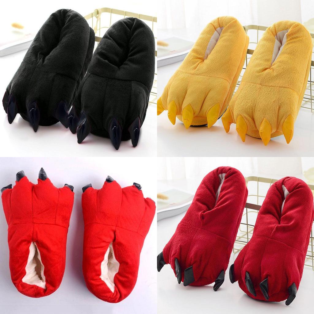 Cozy Dinosaur Cosplay Costume Slippers With Soft Plush Paw Shoes For Winter Warmth